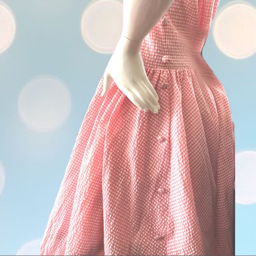 Unique Vintage Livvie Dress Pink Gingham